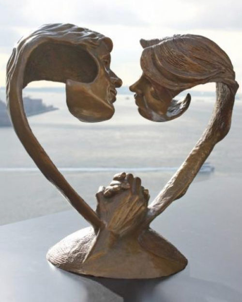 heart bronze sculpture