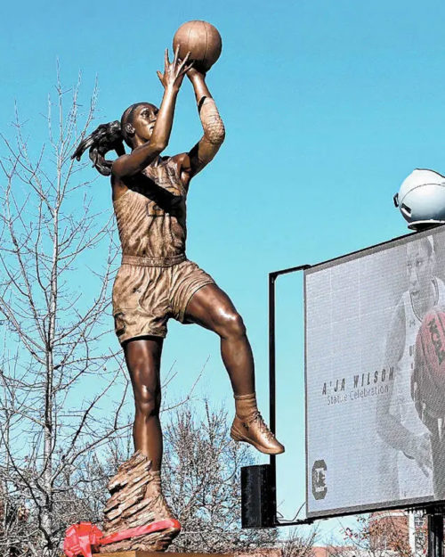basketball player sculpture