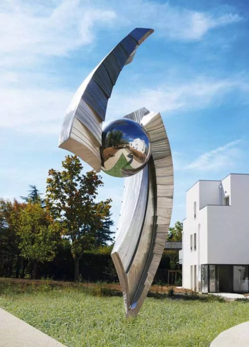 stainless steel artwork angel wings sculpture