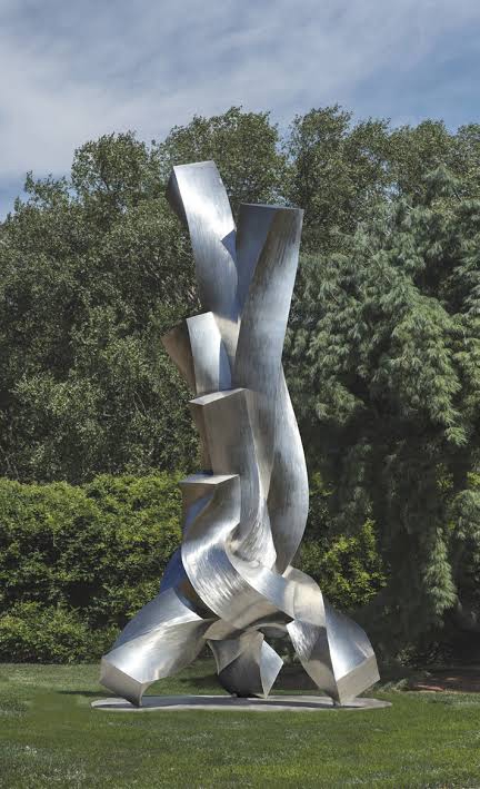 winding garden metal sculpture