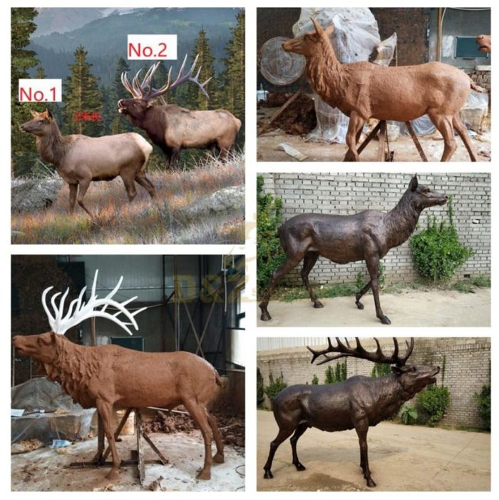 large bronze elk statue1