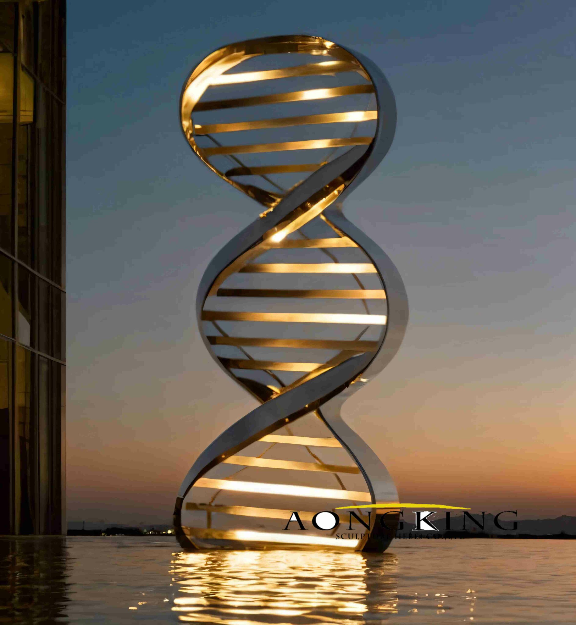gene segment sculpture over the water