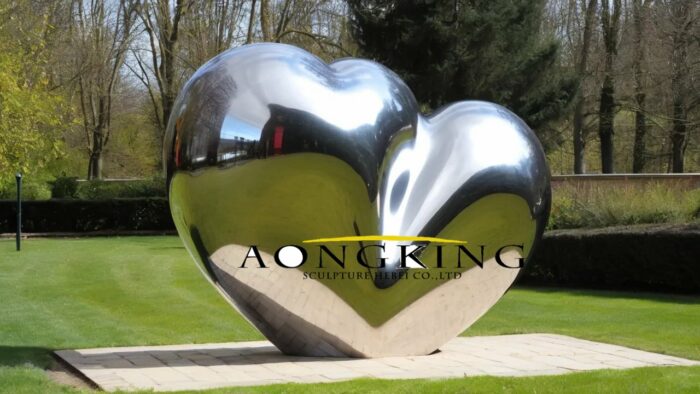 heart sculpture stainless steel art for garden
