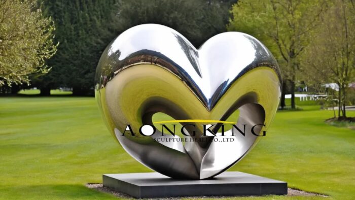 Large Heart Sculpture Stainless Steel Art for Garden