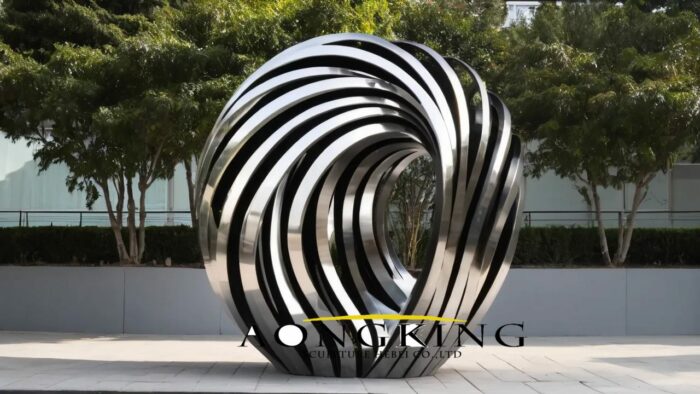 Mobius strip metal sculpture