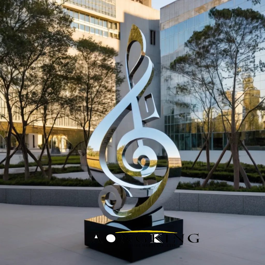 music note stainless steel sculpture