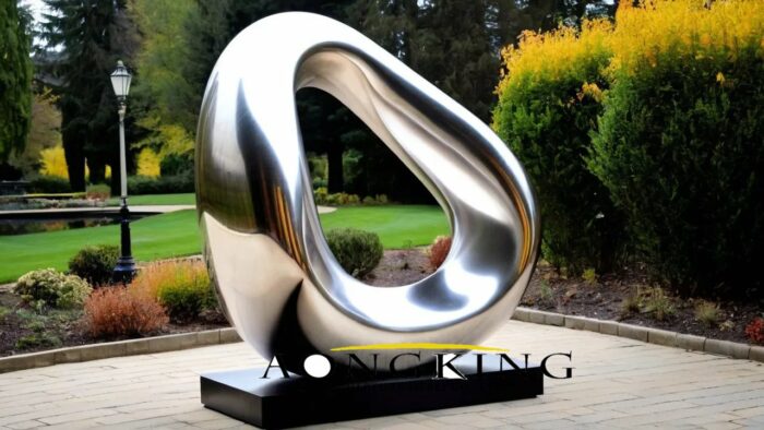 Stainless Steel Ring Sculpture Twisted Shape