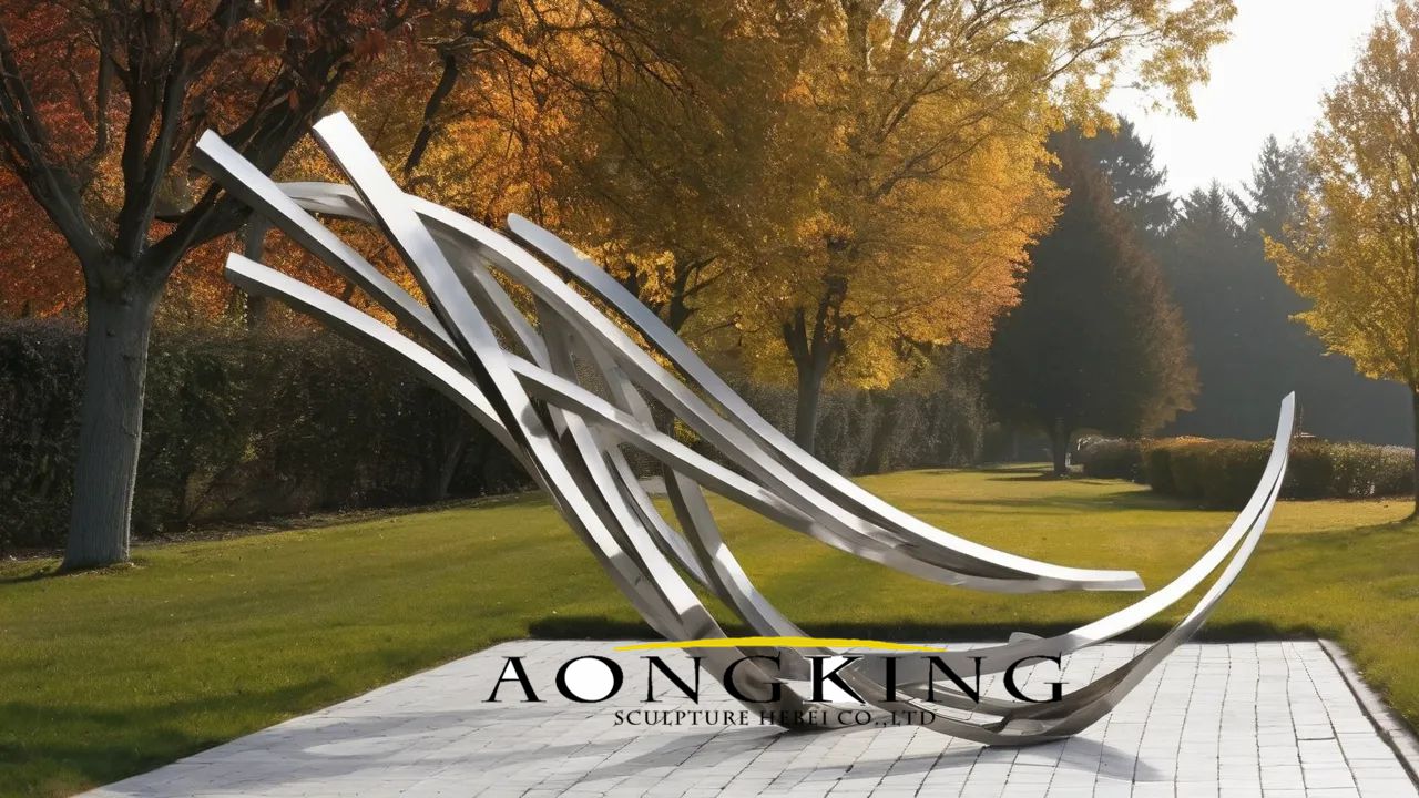 stainless steel bar abstract sculpture created for garden decoration
